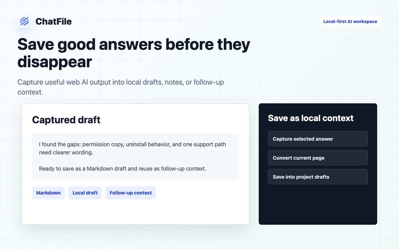 Capture a web AI answer into a local draft