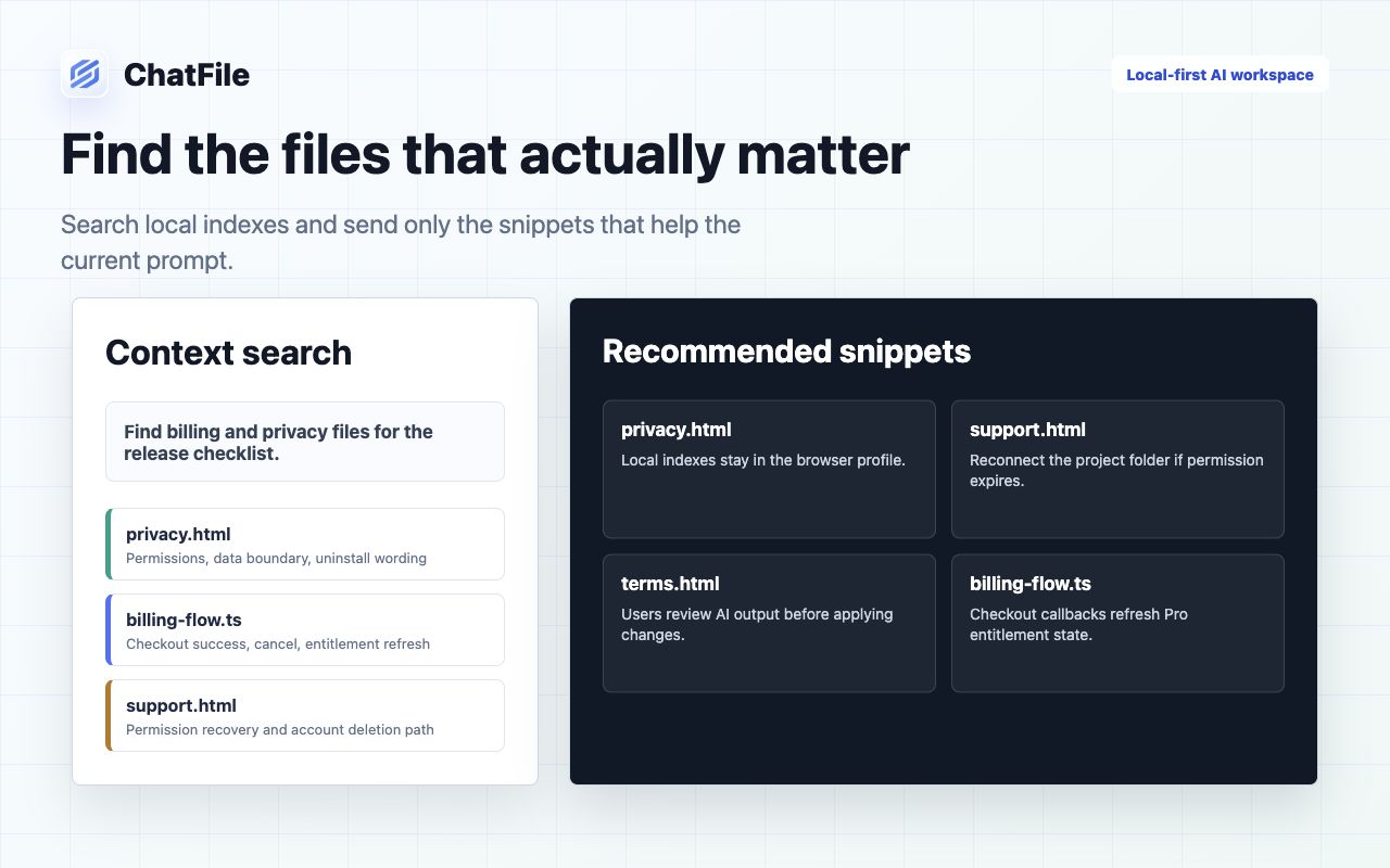 Search and select relevant local context