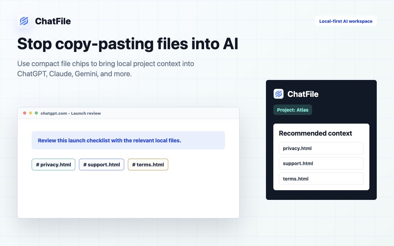 Reference local files in a web AI chat