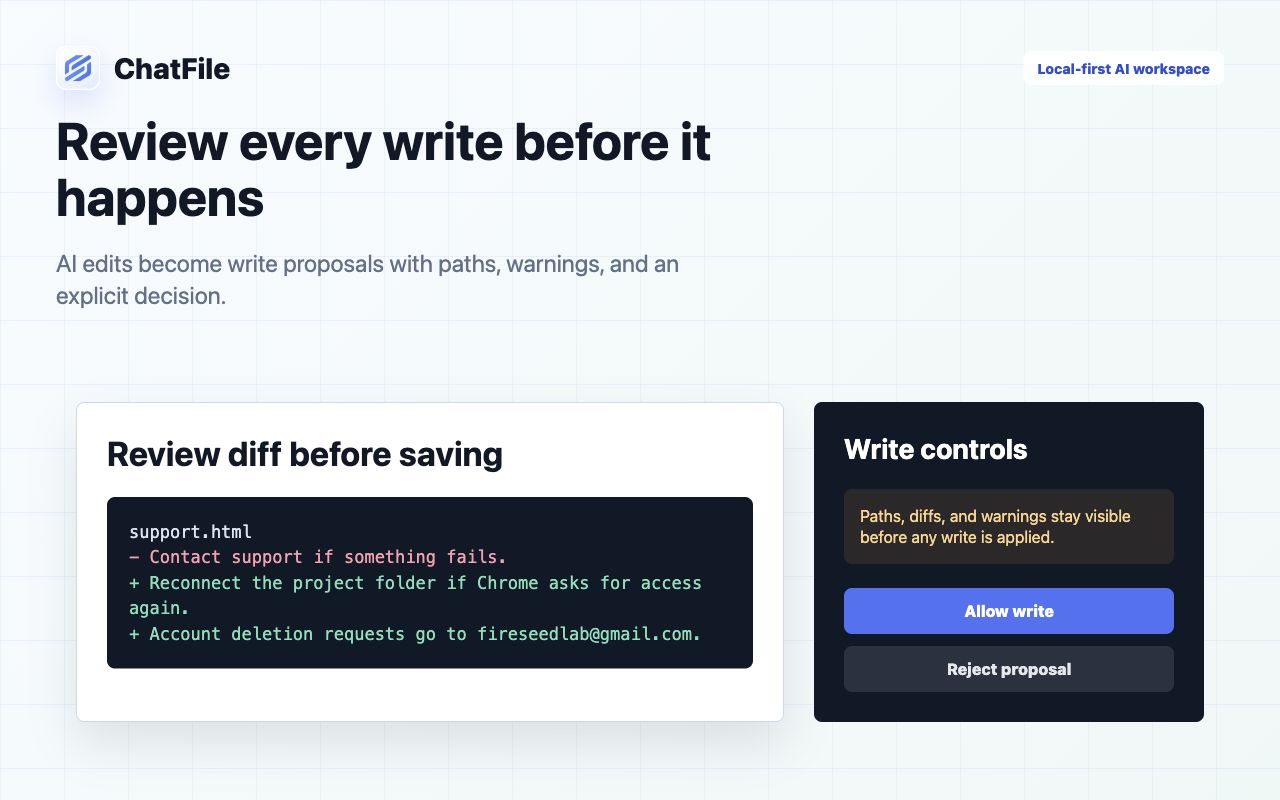 Review a write proposal before saving a file